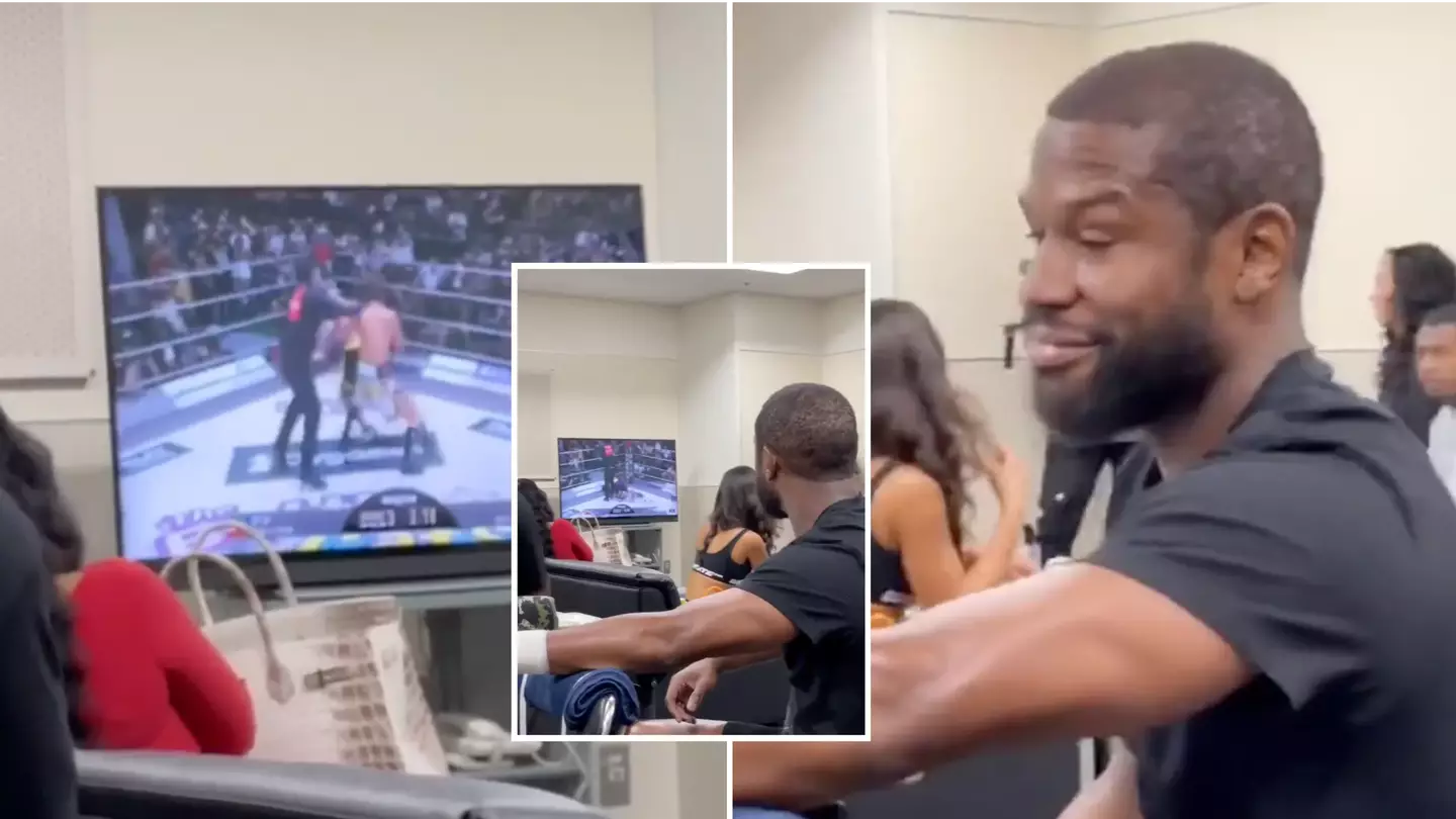 Floyd Mayweather's reaction to his bodyguard getting knocked spark out is priceless