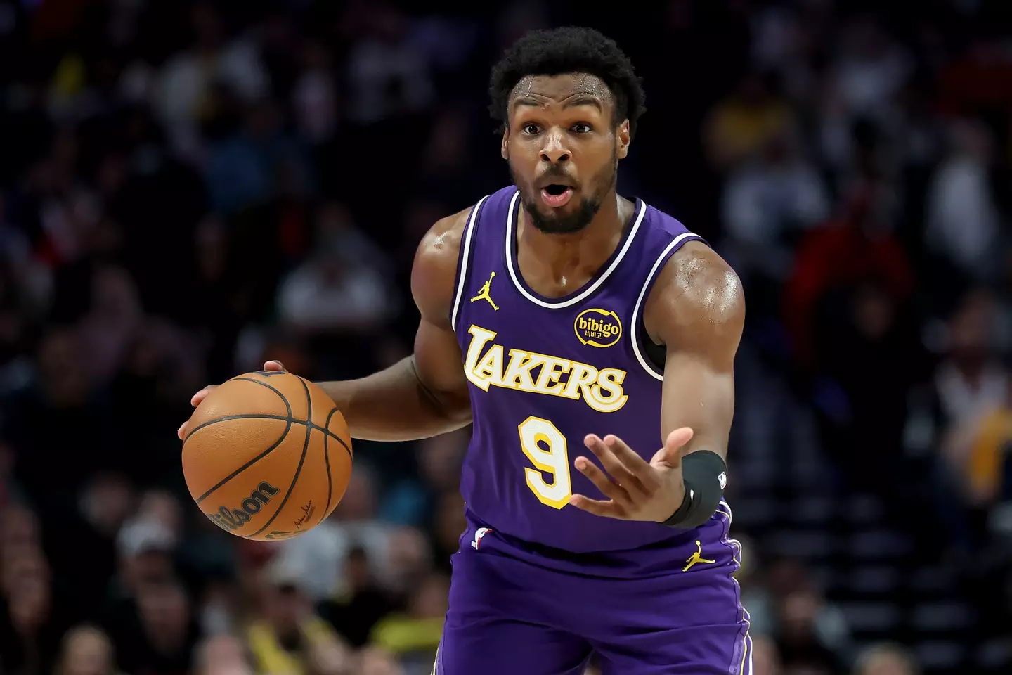 Bronny James playing for the LA Lakers (Image: Getty)