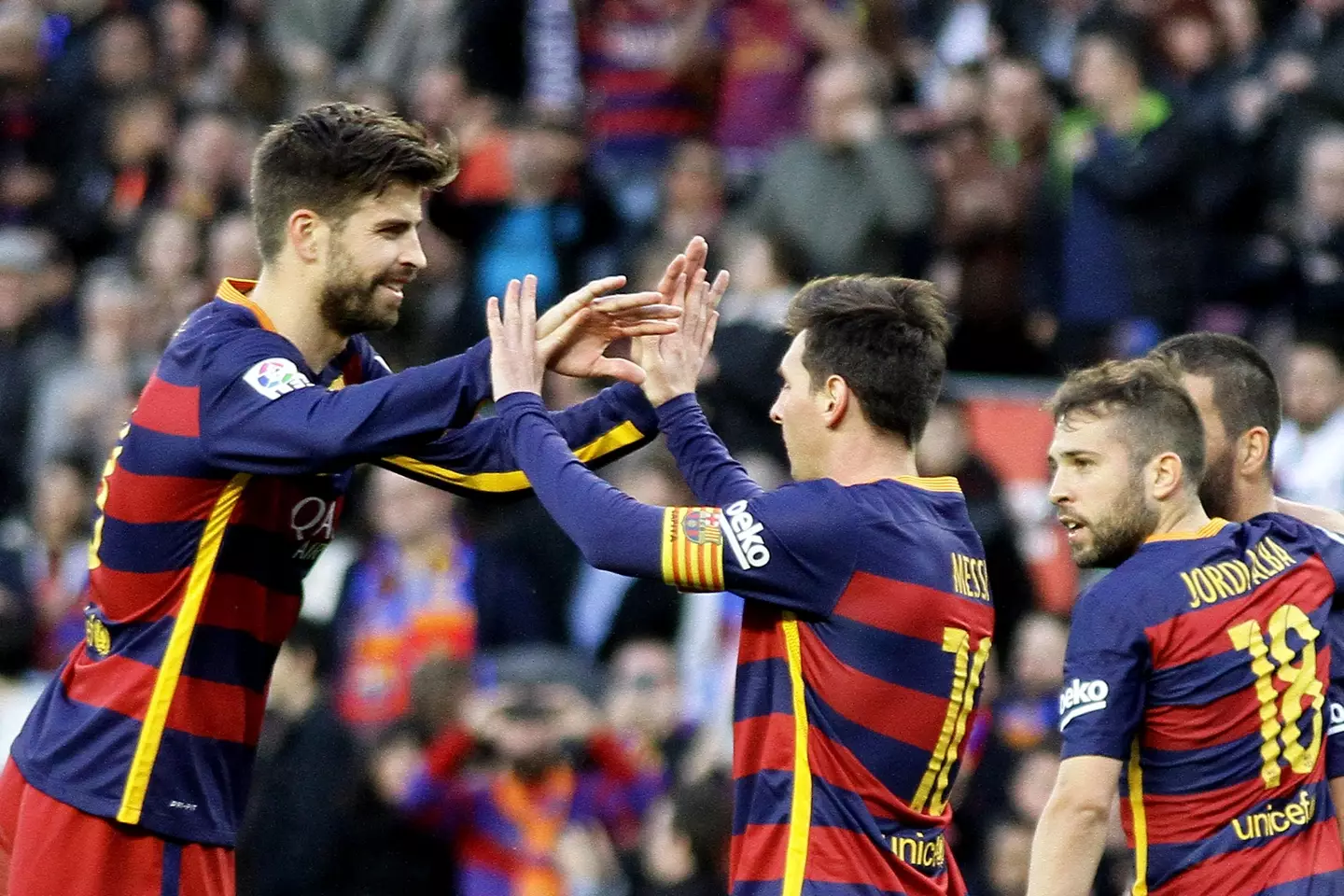 Messi and Pique played together for more than a decade at Barcelona (Image: Alamy)