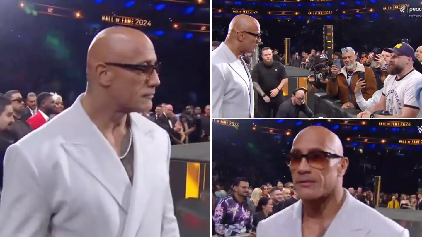 The Rock gets into verbal altercation with fan at WWE Hall of Fame ceremony