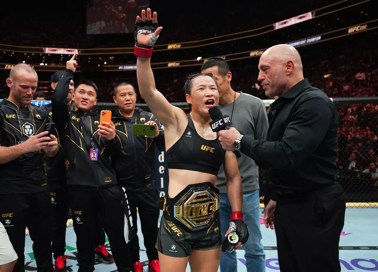 Zhang Weili after her victory at UFC 292. Image: Getty