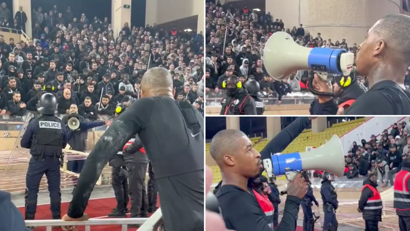 Presnel Kimpembe uses megaphone to confront 'upset' PSG ultras after defeat against Monaco