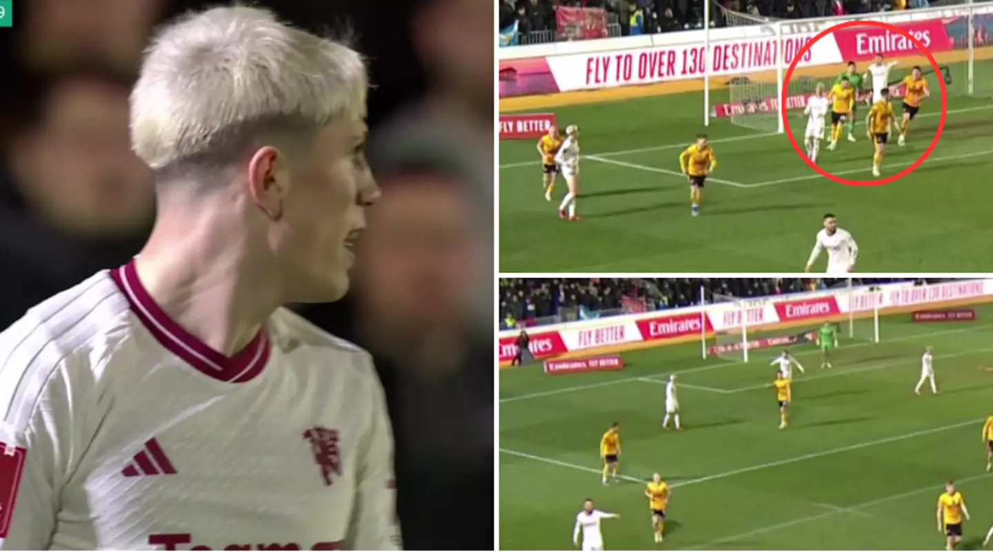 Fans spotted the moment Rasmus Hojlund lost it with Alejandro Garnacho against Newport