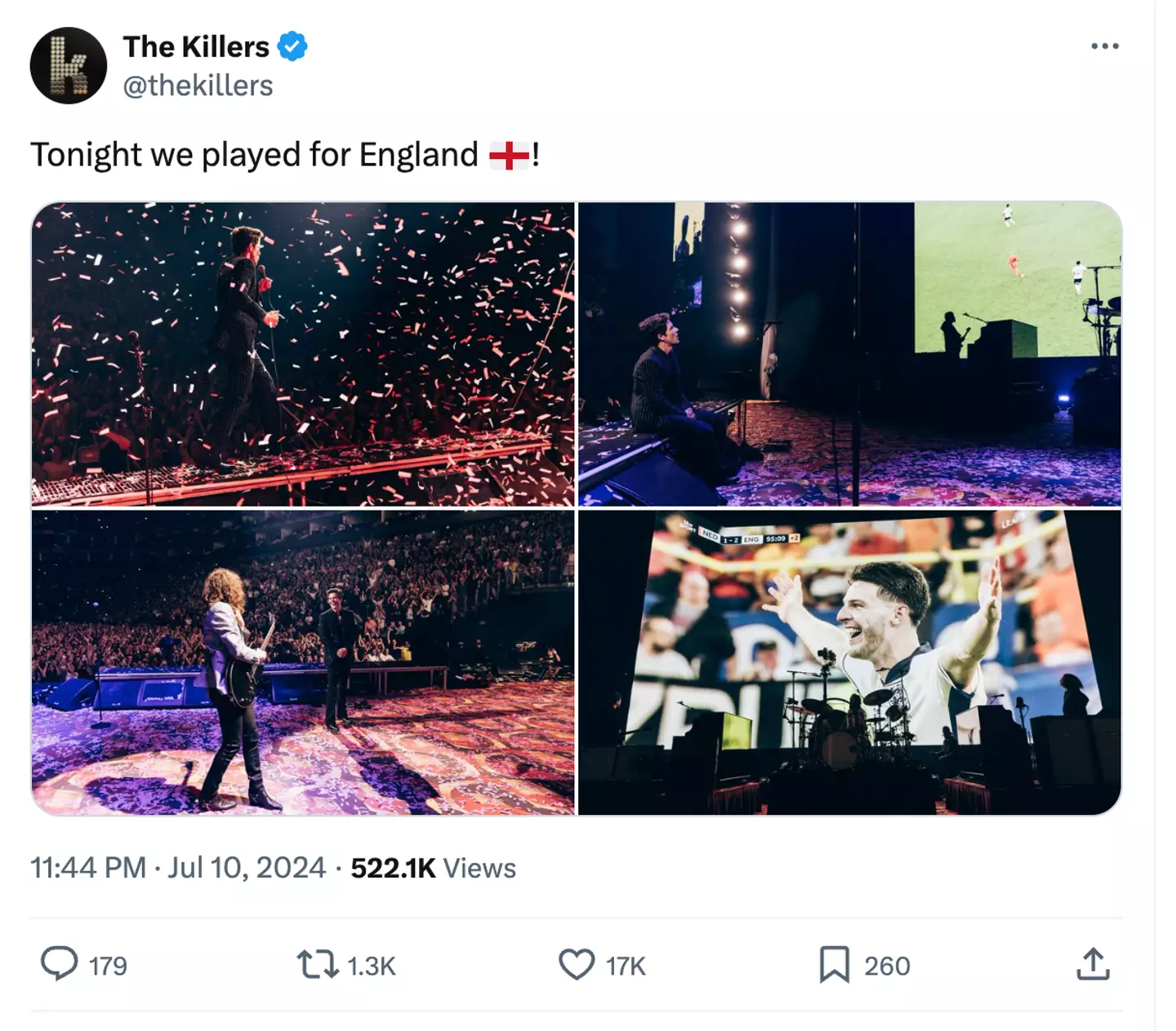 Image: X/@TheKillers