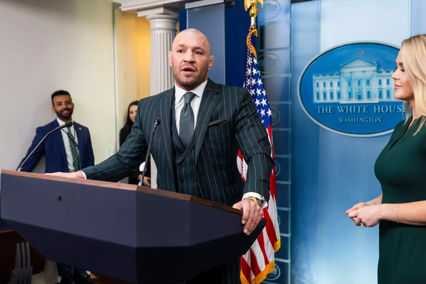 Conor McGregor met Donald Trump at the White House for a St. Patrick's Day meeting. Image: Getty