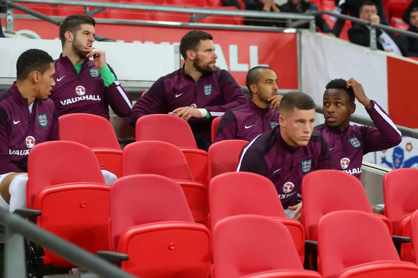 Ben Foster and Ross Barkley on the bench for England. (