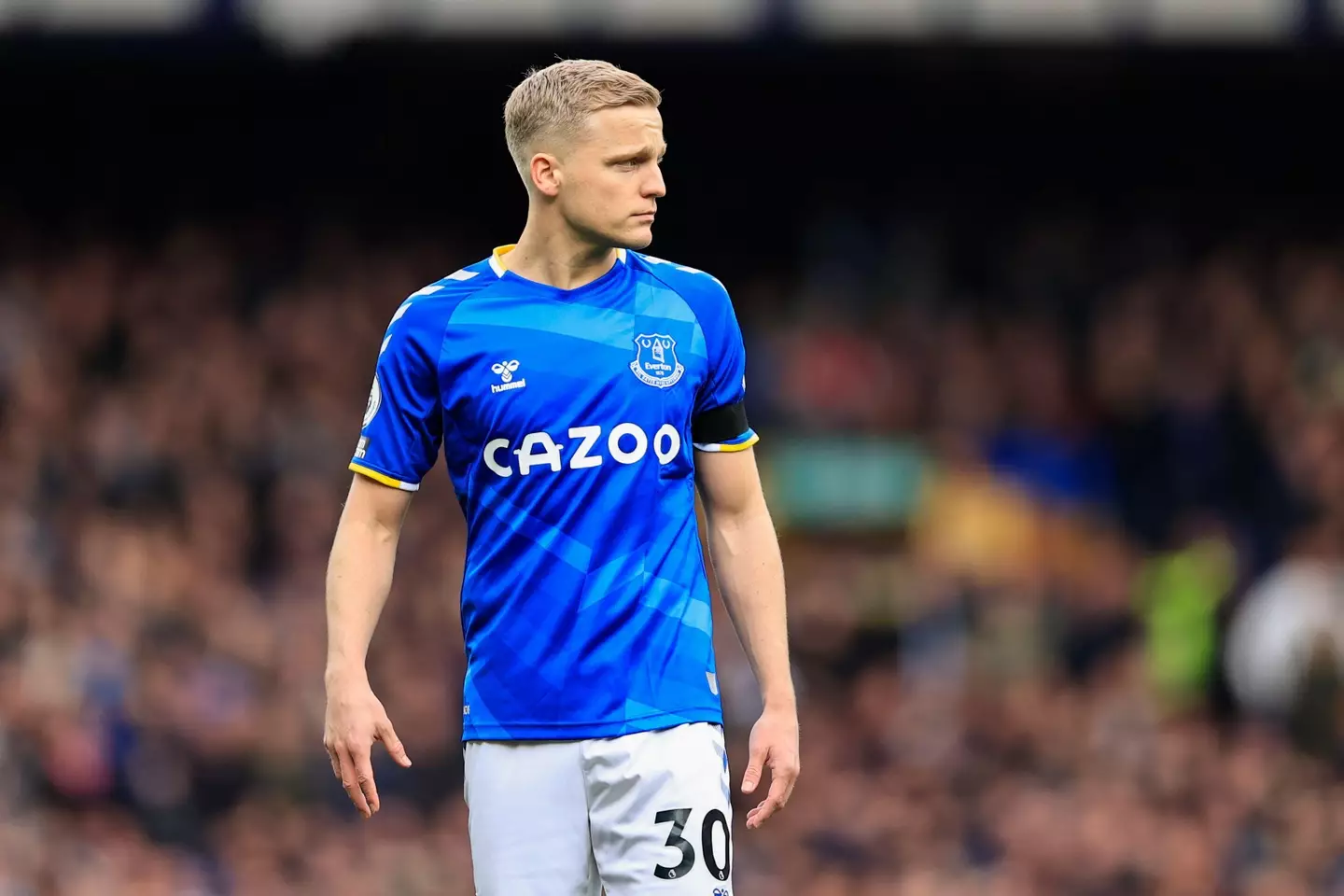 Donny van de Beek only played seven times for Everton, scoring one goal (Alamy)