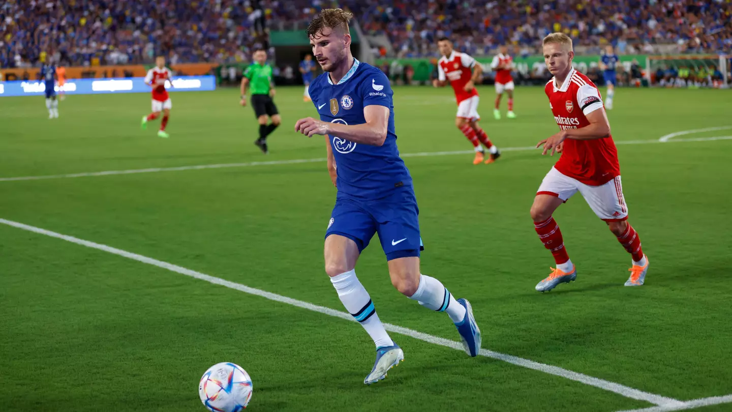 Chelsea forward Timo Werner (11) during the game between Chelsea and Arsenal on July 23, 2022 at Camping World Stadium. (Alamy)