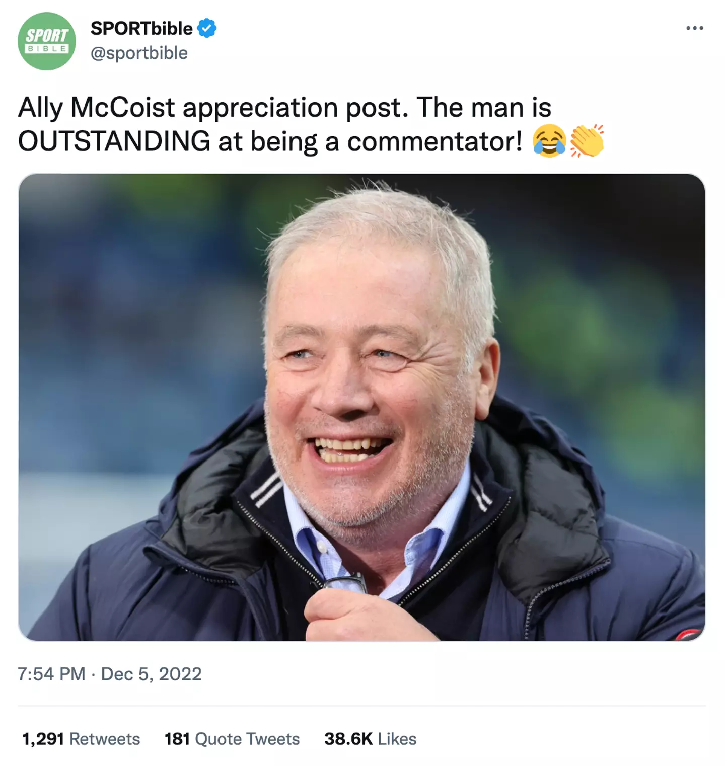 McCoist goes down a treat on social media. (Image