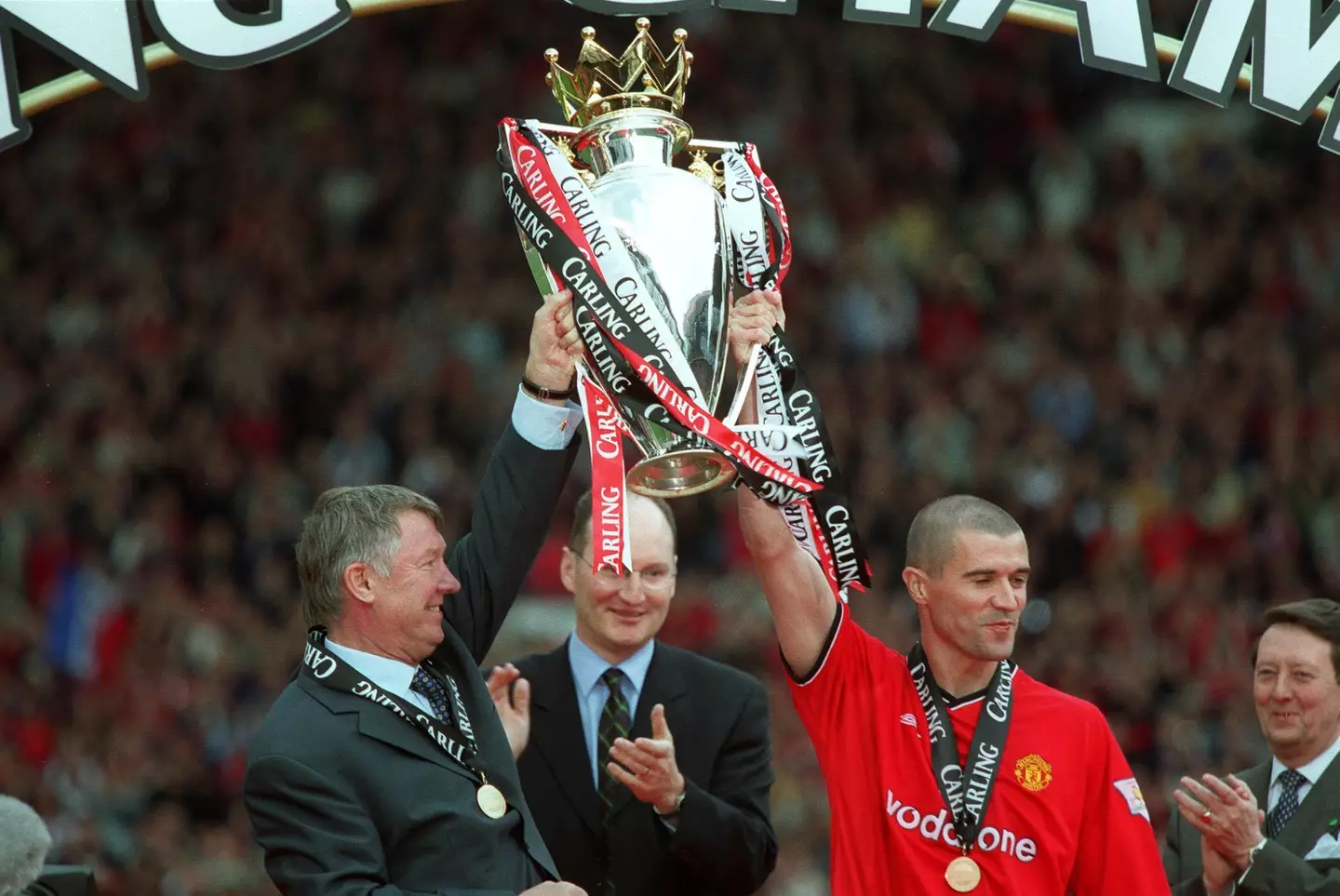 Manchester United legend Roy Keane and Sir Alex Ferguson hoovered up the trophies at Old Trafford.