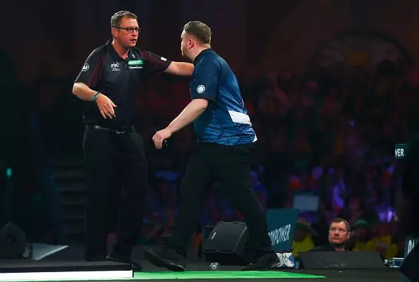 Menzies exchanged words with match referee Kirk Bevins after the incident (Image: Getty)