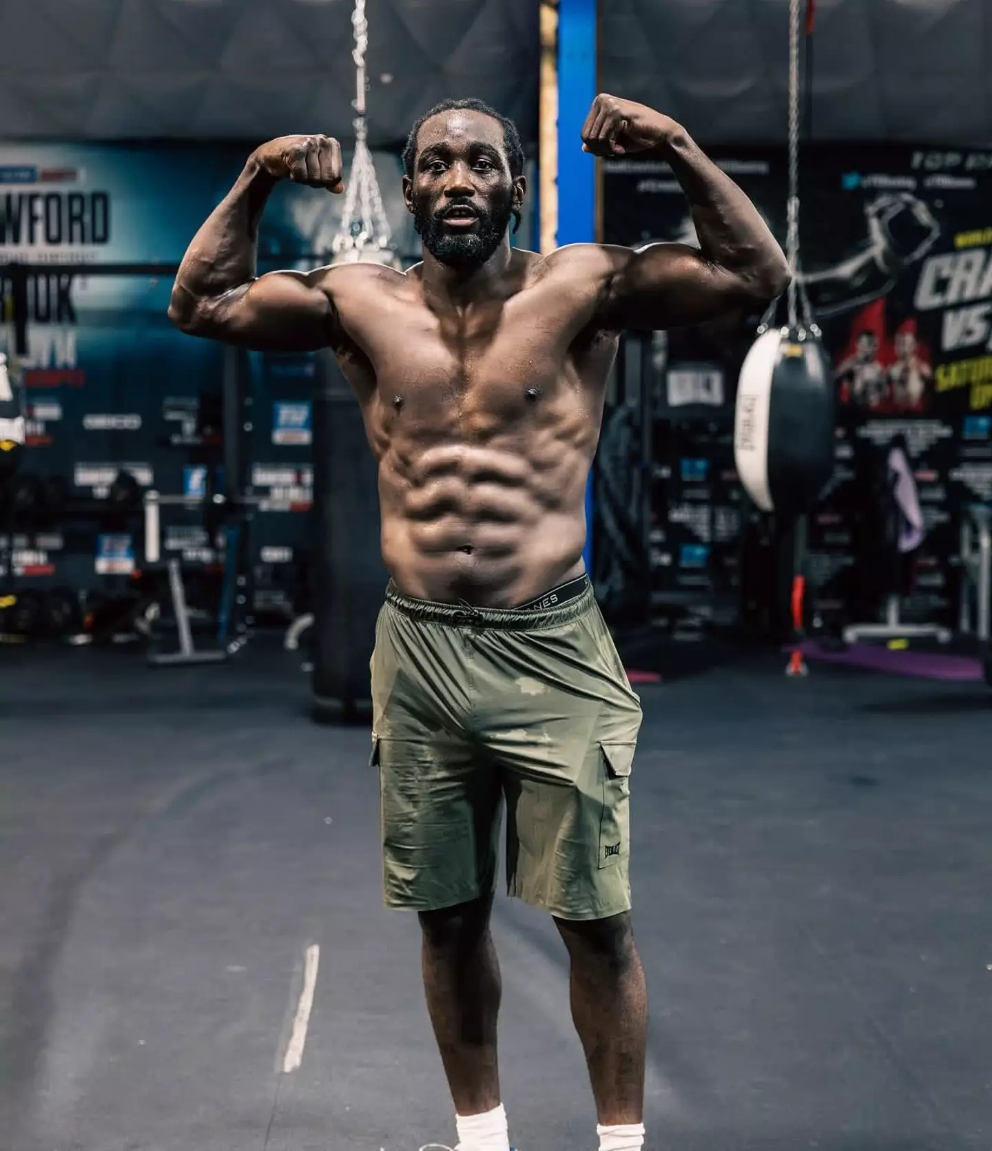 Terence Crawford showed off his tremendous physique ahead of his fight against Canelo Alvarez. Image: Instagram/Terence Crawford