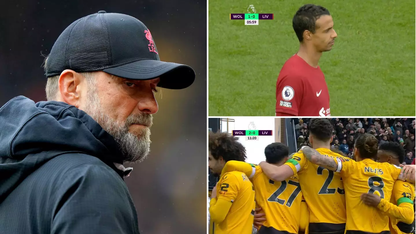 #KloppOut is currently trending after Liverpool go 2-0 down to 18th-placed Wolves inside 12 minutes