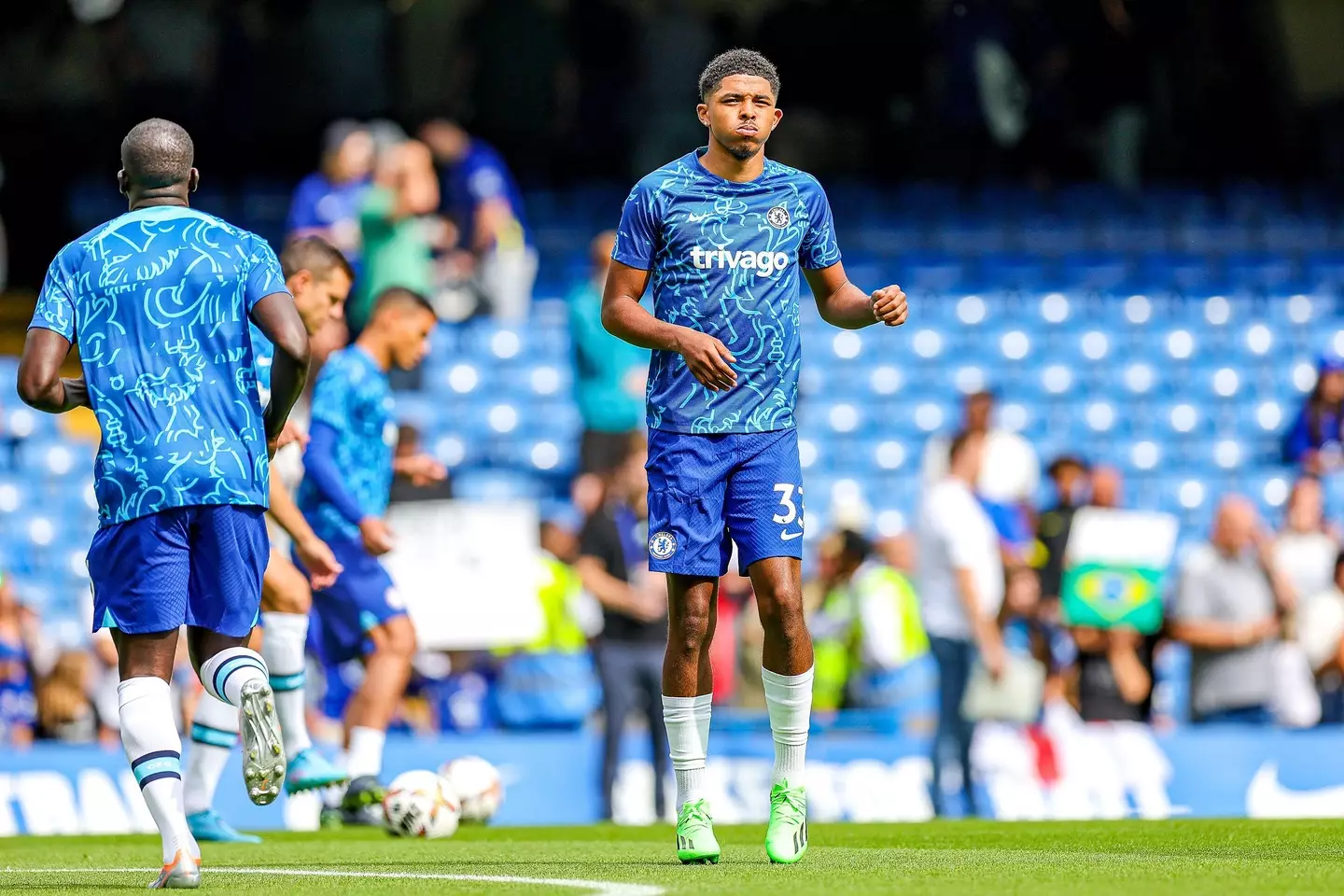 Wesley Fofana (33) of Chelsea during the Premier League match between Chelsea and West Ham United at Stamford Bridge. (Alamy)