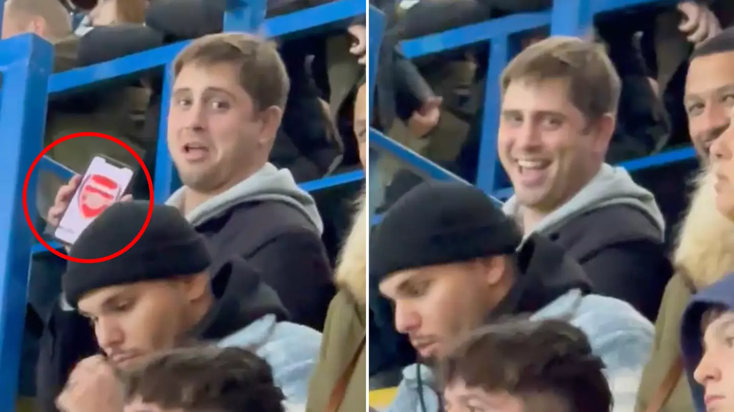 Sensational footage of Arsenal fan 'hiding' in the Chelsea end during 1-0 win is s**thouse gold