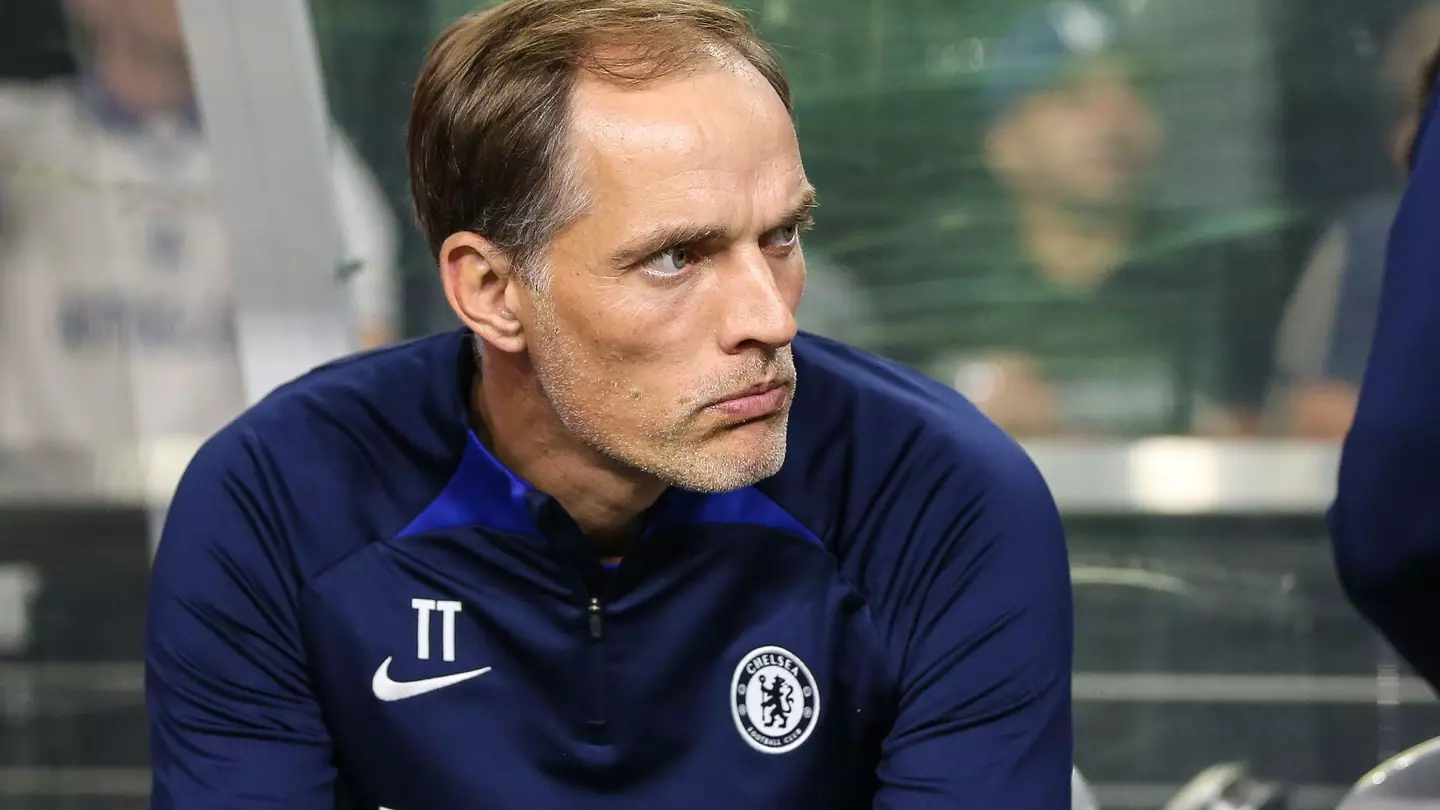 Chelsea FC Head Coach Thomas Tuchel looks towards the pitch prior to the start of the FC Clash of Nations 2022 match featuring Chelsea FC vs Club America. (Alamy)