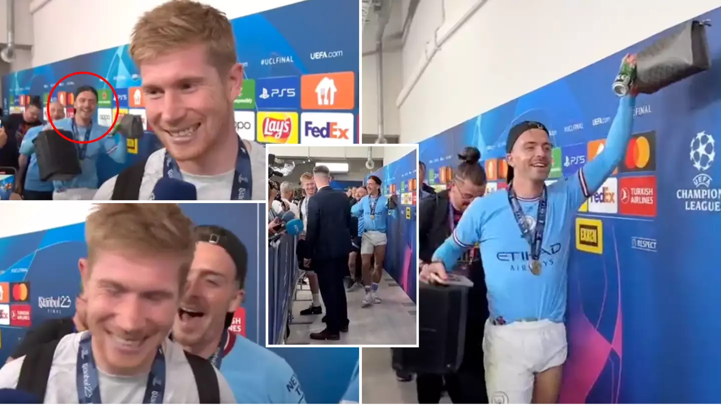 Jack Grealish gatecrashed Kevin De Bruyne's interview with his speaker, he's a national treasure