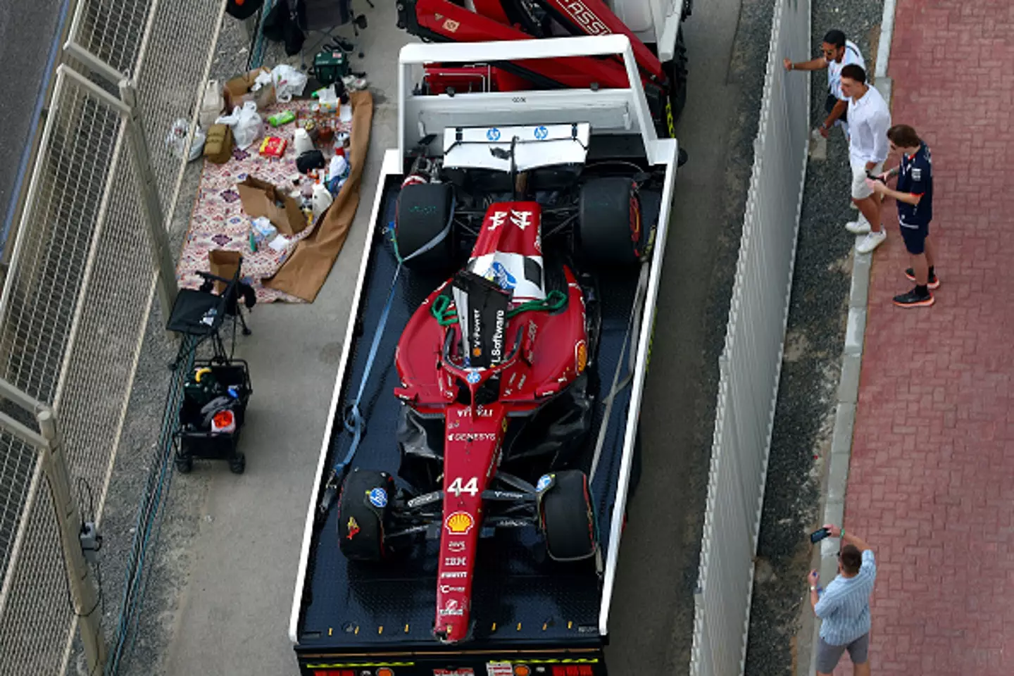 Hamilton crashed out of FP3 at Abu Dhabi after his car span out (Image: Getty)