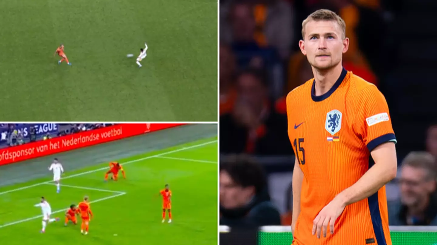 Matthijs de Ligt taken off at half-time for Netherlands after major error as Virgil van Dijk reaction spotted