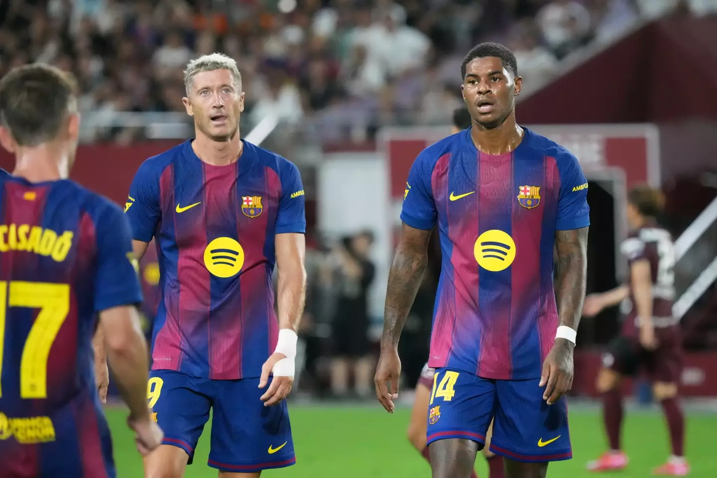 Robert Lewandowski and Marcus Rashford (Image: Koji Watanabe / Contributor via Getty)