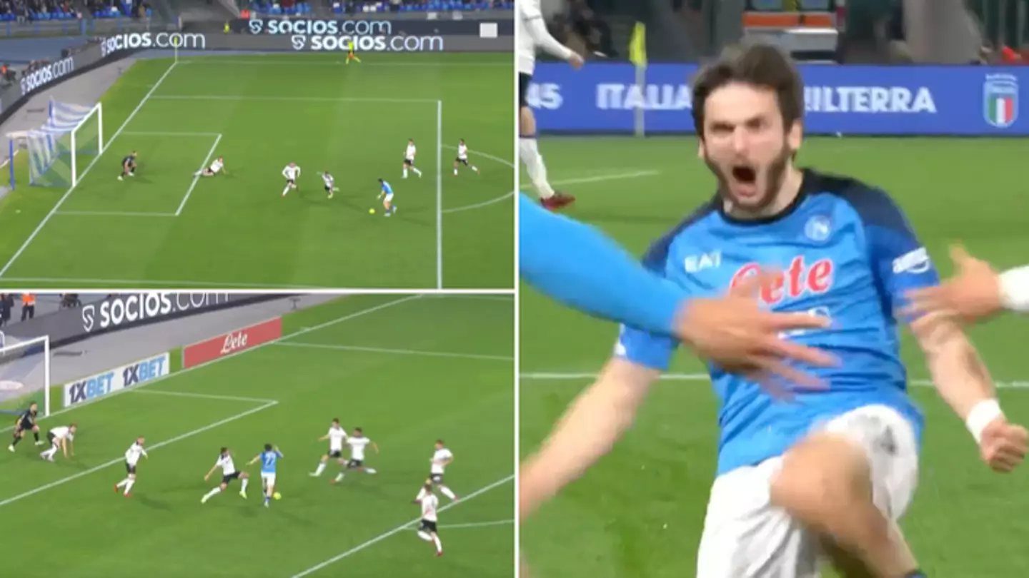 Khvicha Kvaratskhelia scores stunning solo goal to give Napoli the lead, he is unstoppable