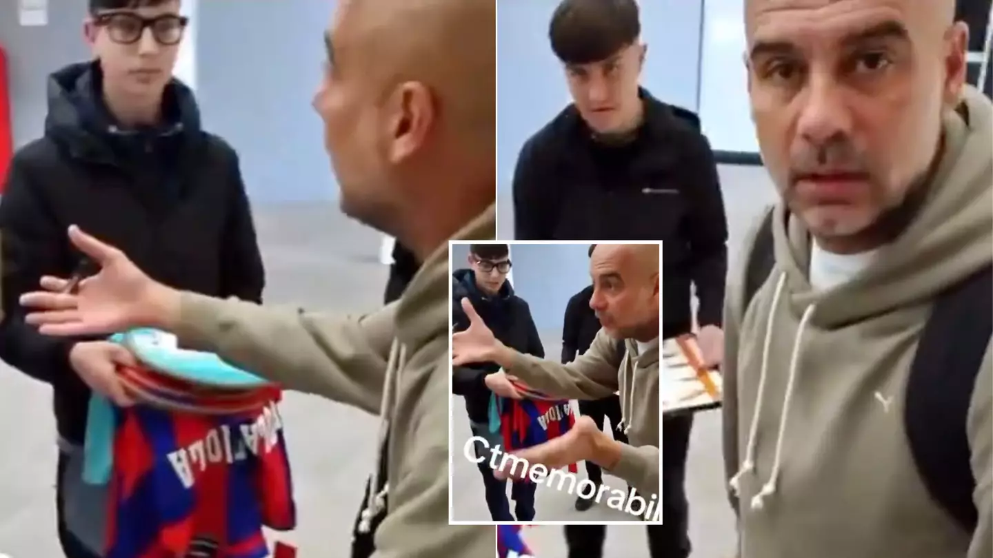 Pep Guardiola loses it with fans trying to get his autograph as footage of bizarre x-rated interaction emerges