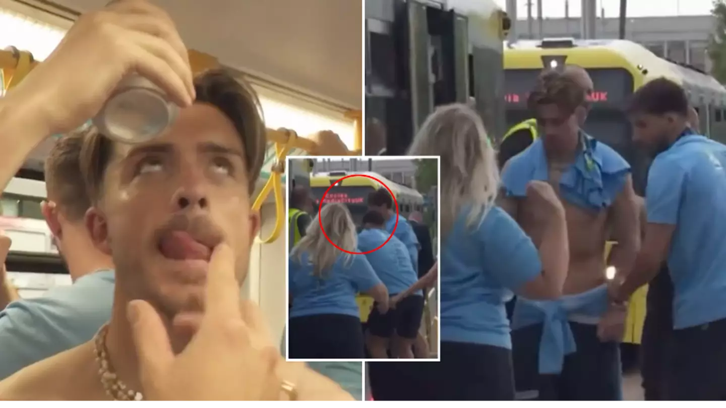 Jack Grealish arrives at Manchester City’s trophy parade in the most Jack Grealish way ever