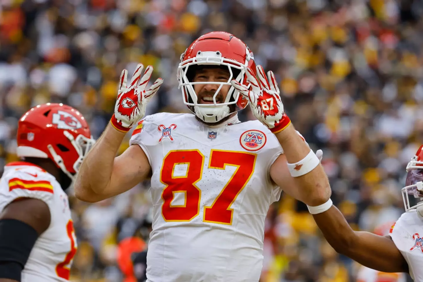 Travis Kelce scored a touchdown in Kansas City Chiefs' recent game against Pittsburgh Steelers. (Image: Getty)