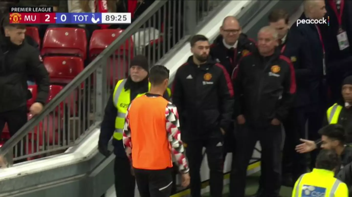 Cristiano Ronaldo goes straight down the tunnel before full-time in Man United's 2-0 win over Spurs