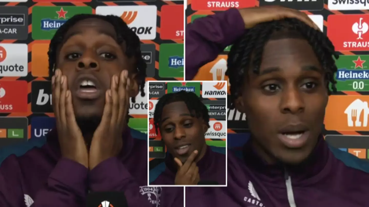 Jeremie Frimpong produced one of the best interviews of the season after Bayer Leverkusen's Europa League win