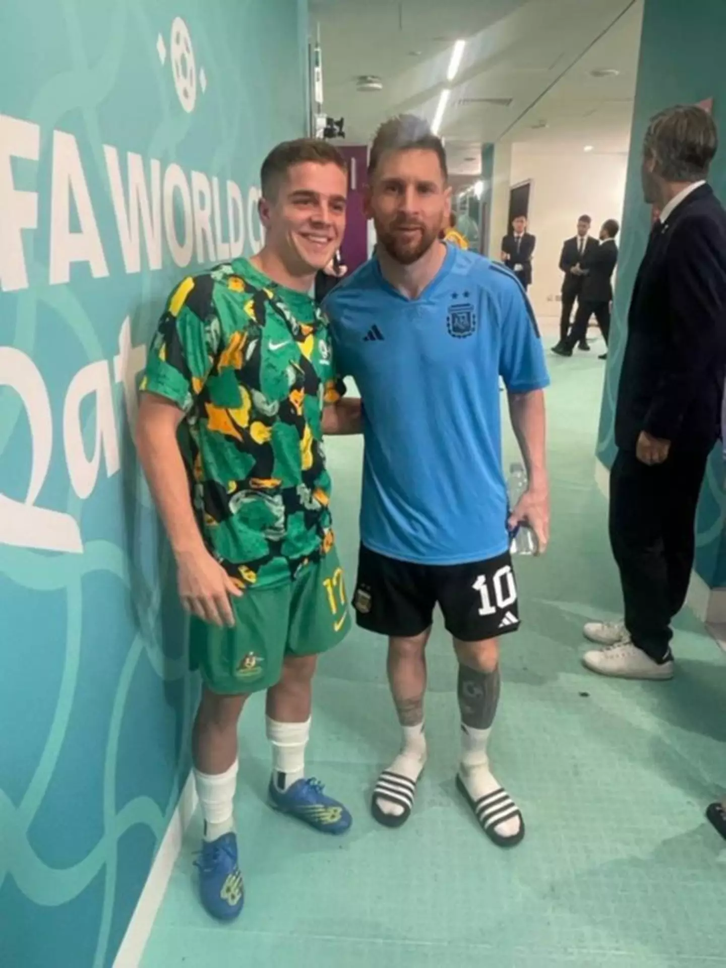 Devlin got a picture with Messi at full-time. (Image