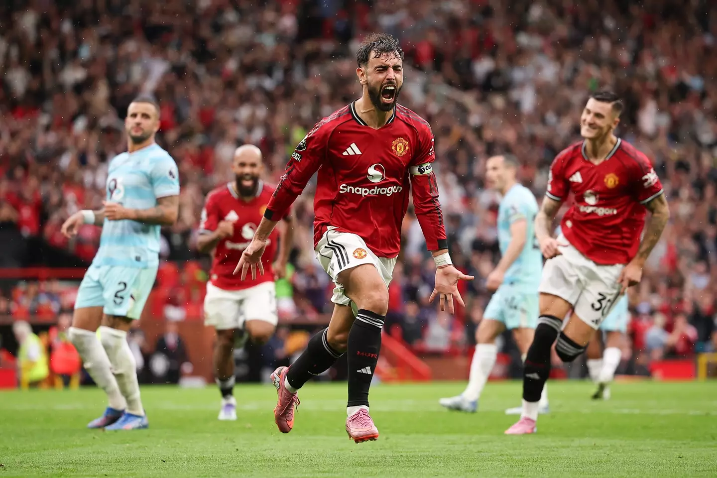 Bruno Fernandes netted the winner against Burnley. Image: Getty
