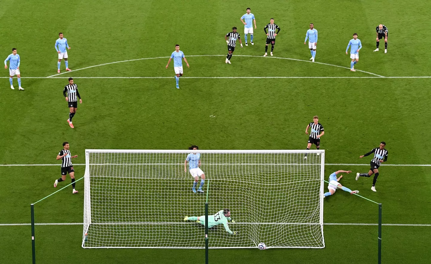 Manchester City's Scott Carson vs Newcastle United in the Premier League.
