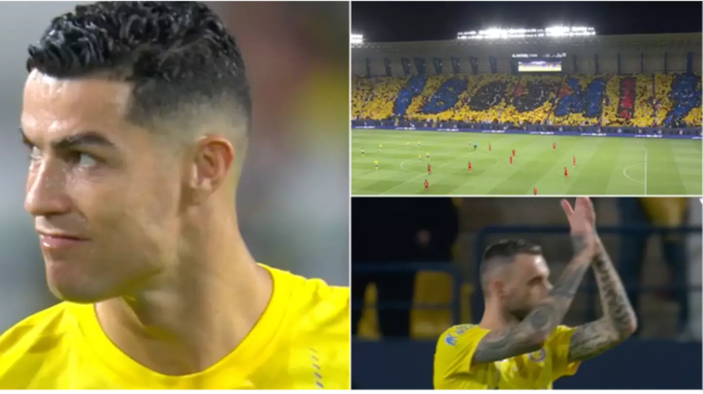 Cristiano Ronaldo's hilarious reaction spotted as Al Nassr unveil huge tifo for team-mate