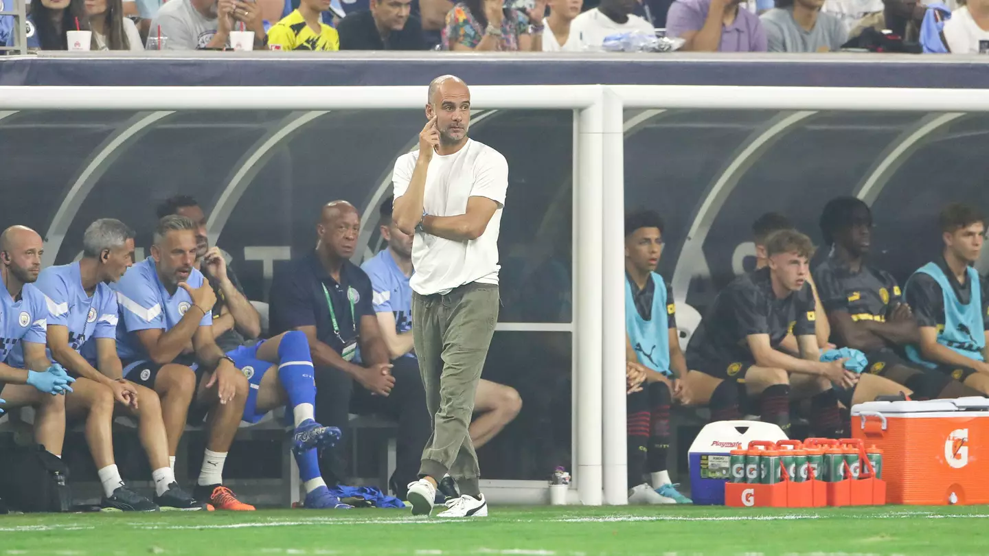 Pep Guardiola during pre-season (ZUMA Press, Inc. / Alamy)