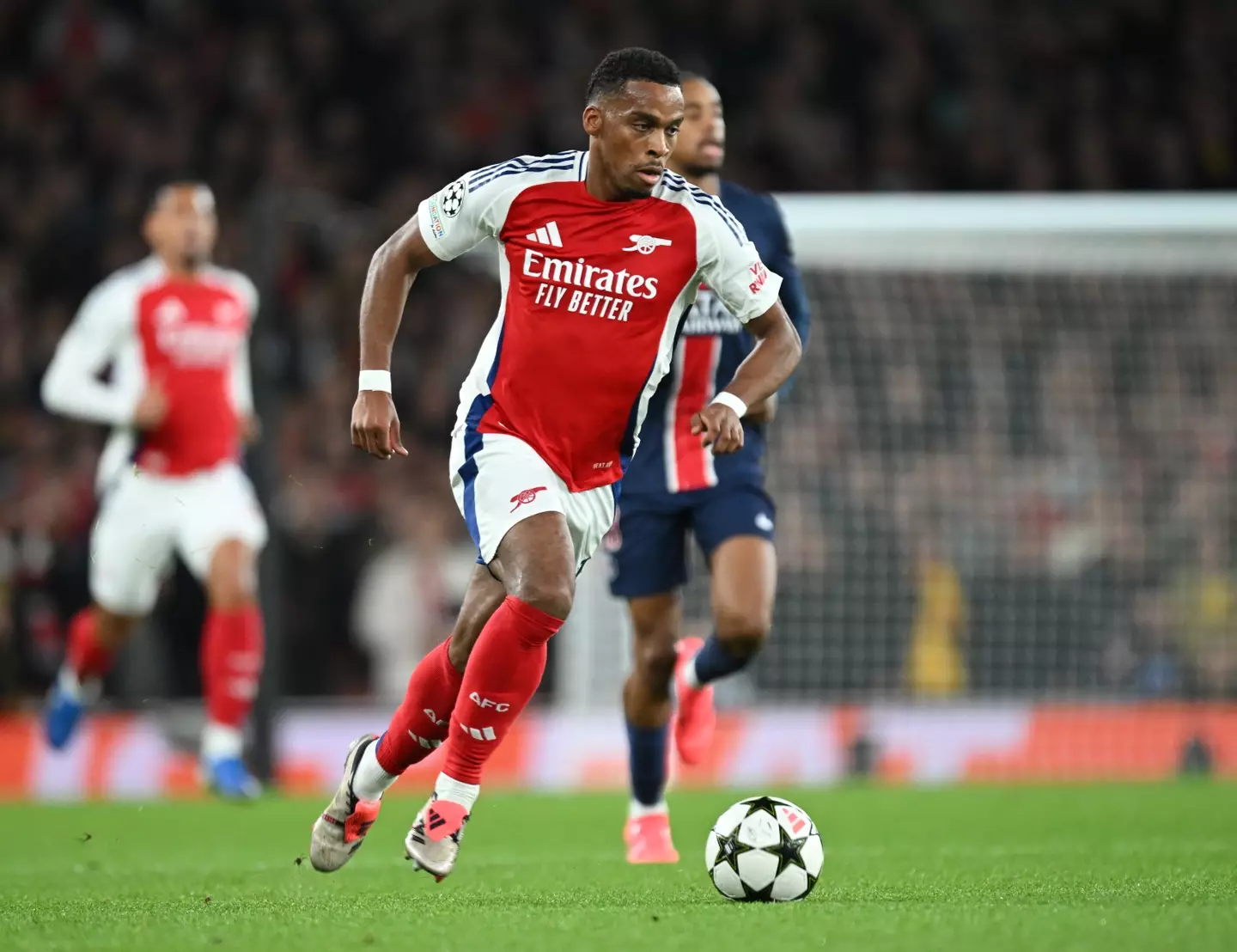 Jurrien Timber in action for Arsenal. Image: Getty