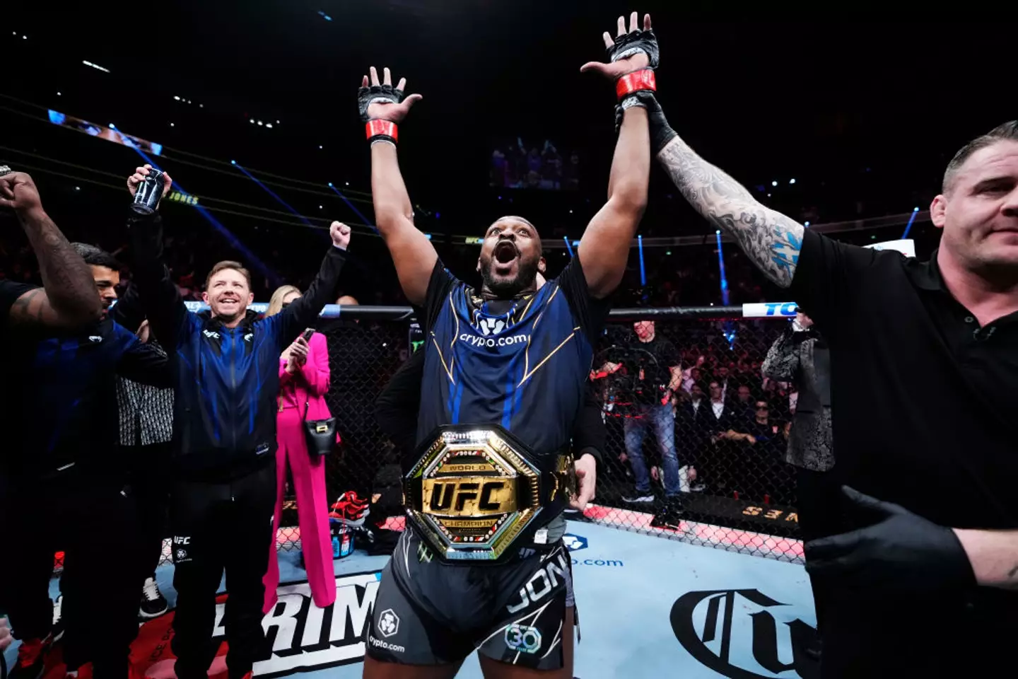 Jon Jones defeated Ciryl Gane to become UFC heavyweight champion in March 2023. (Image: Getty)