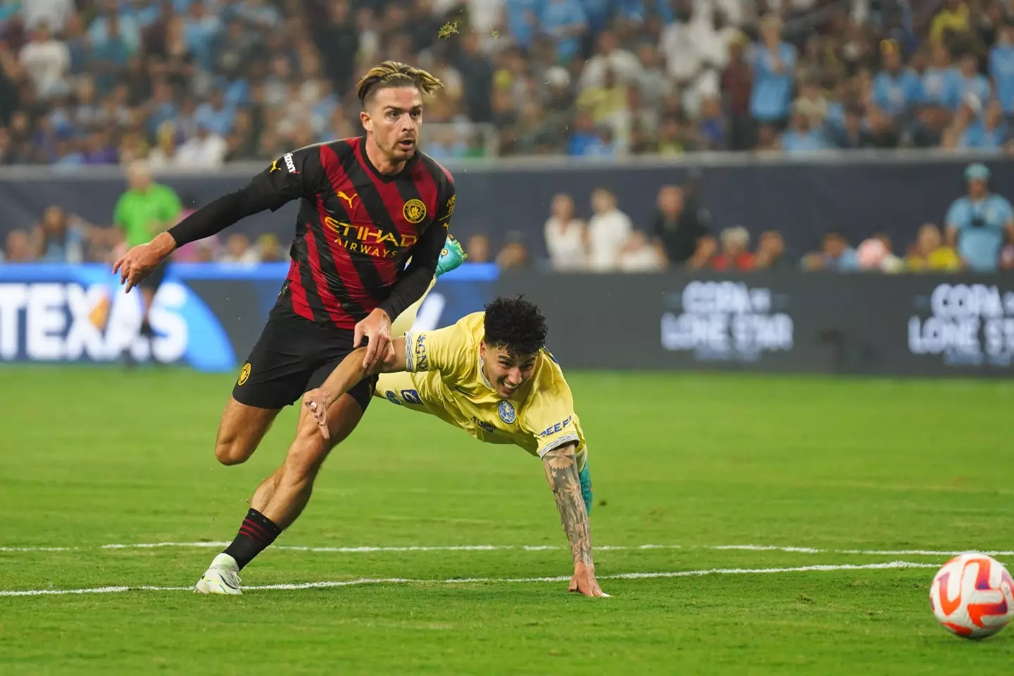 Grealish in action against Club America. Image: Alamy