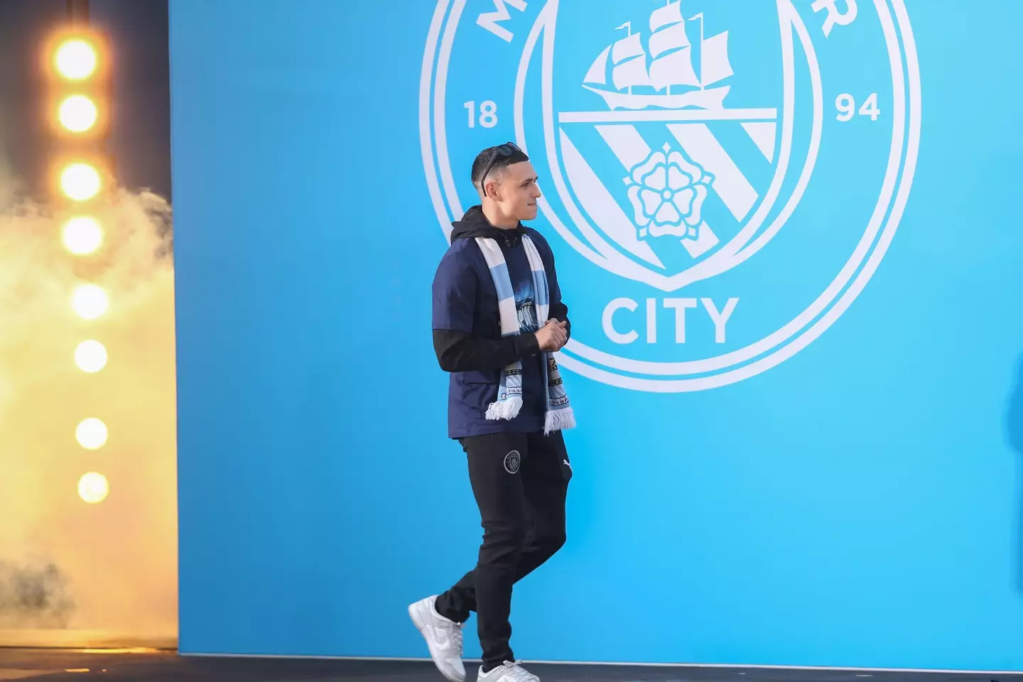 Phil Foden at Manchester City's Premier League title parade.
