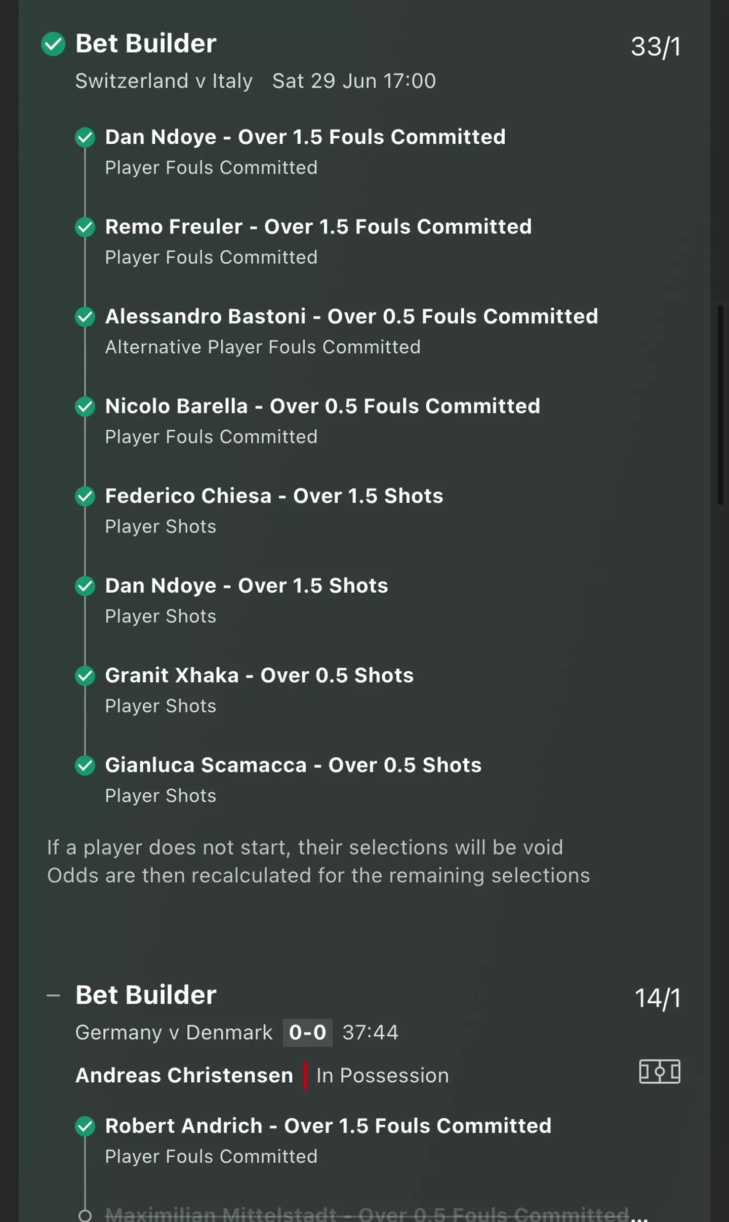 The incredible bet won the punter £2,550 [