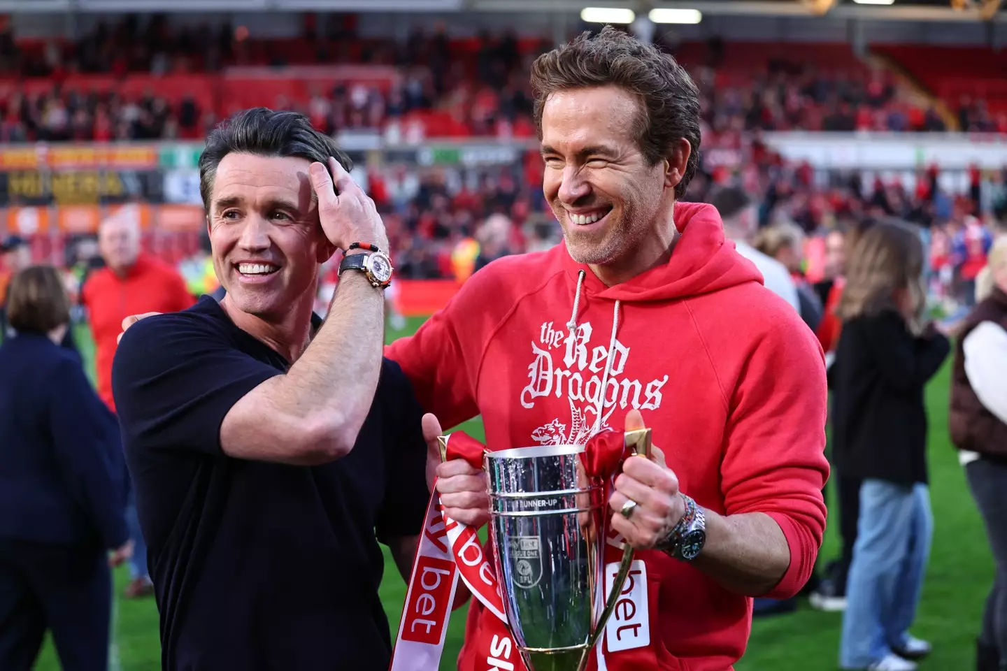 Ryan Reynolds and Rob McElhenney have overseen three consecutive promotions. Image: Getty