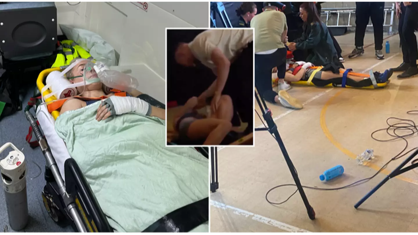 BREAKING: OnlyFans star Astrid Wett in ambulance after being WWE slammed through table