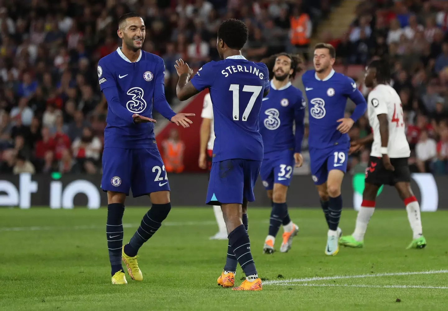Raheem Sterling opens the scoring for Chelsea against Southampton. (Alamy)