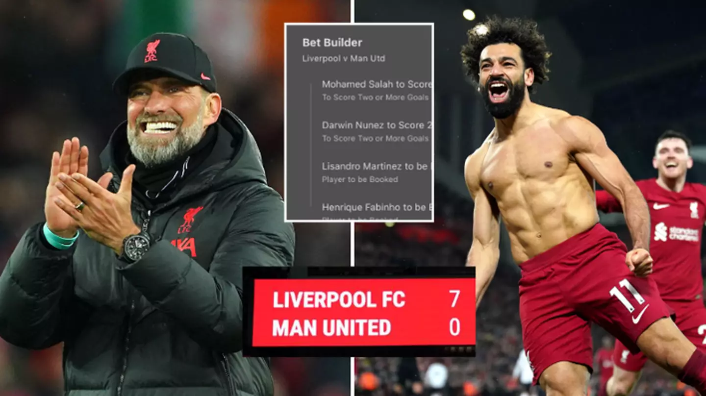 Liverpool fan wins incredible 1000/1 bet from Liverpool 7-0 Man United