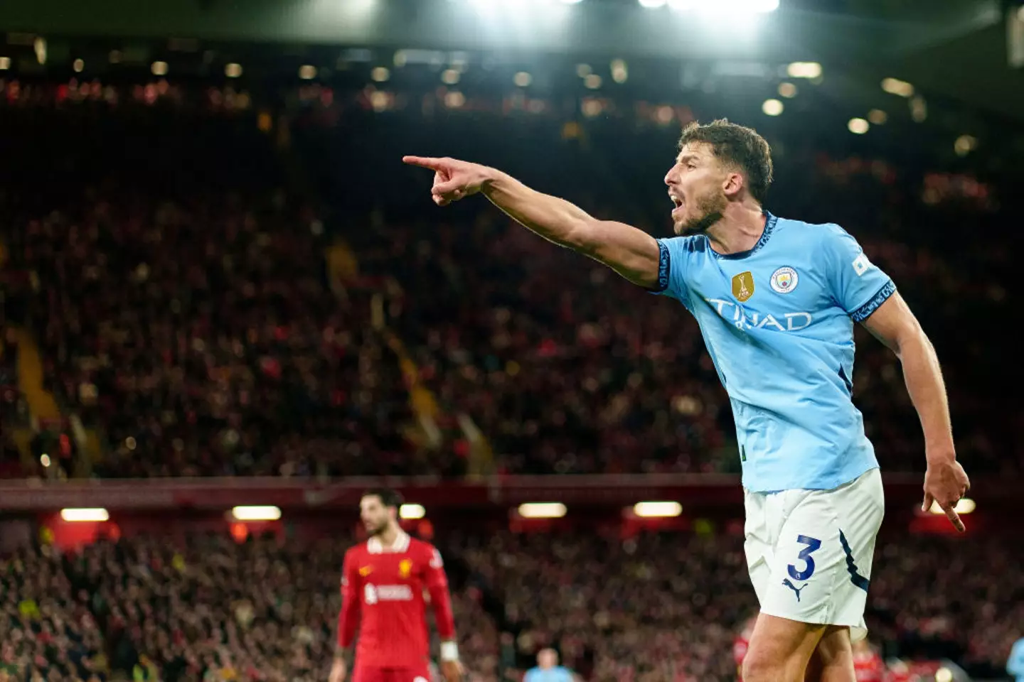 Ruben Dias played during Man City's defeat against Liverpool (Credit:Getty)