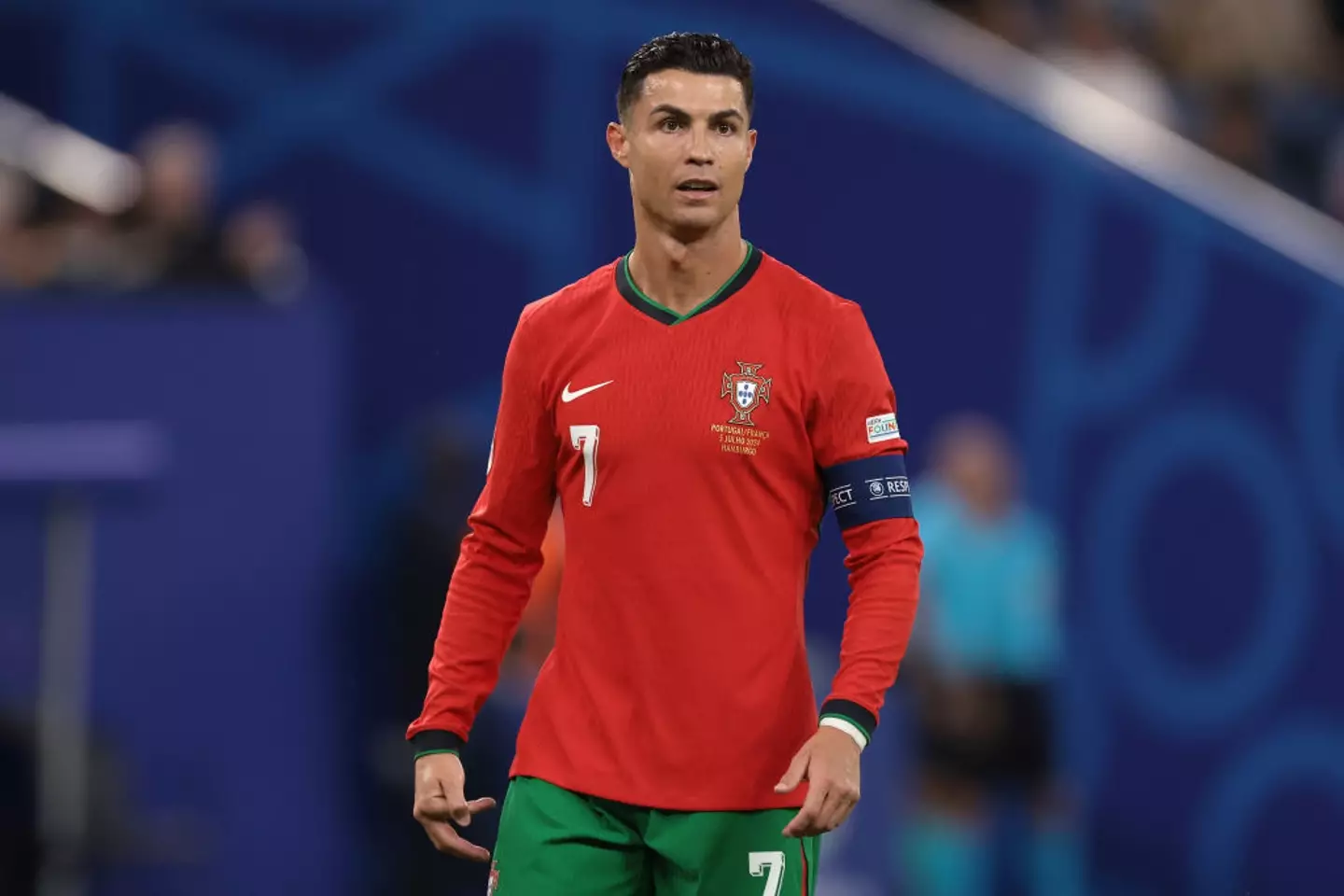 Cristiano Ronaldo in action for Portugal -