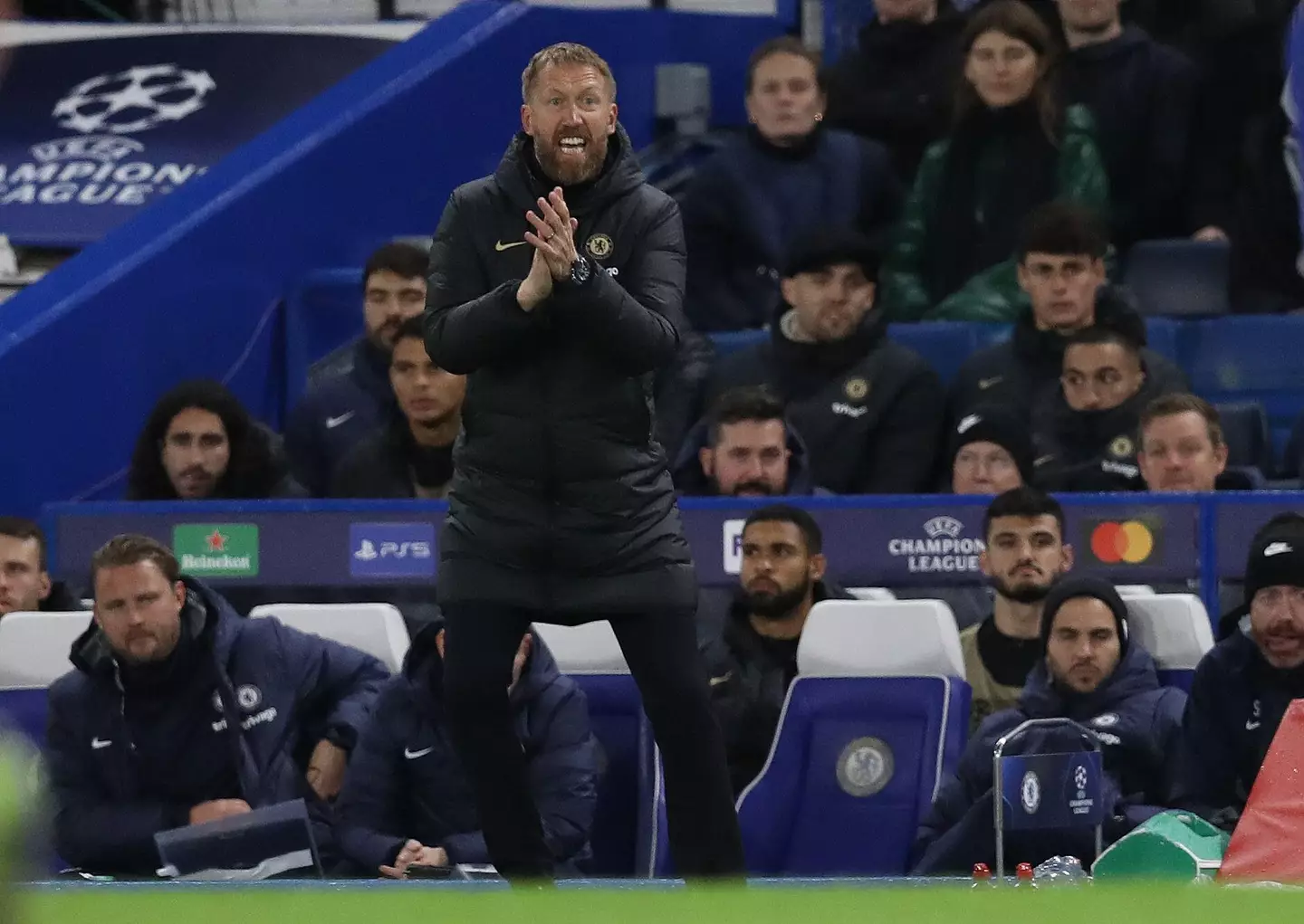 Graham Potter on the touchline against Dinamo Zagreb. (Alamy)