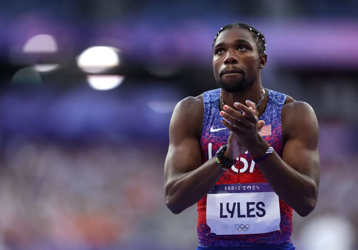 Noah Lyles won gold in the men's 100m event and bronze in the 200m event at the 2024 Paris Olympic Games. (Image: Getty)
