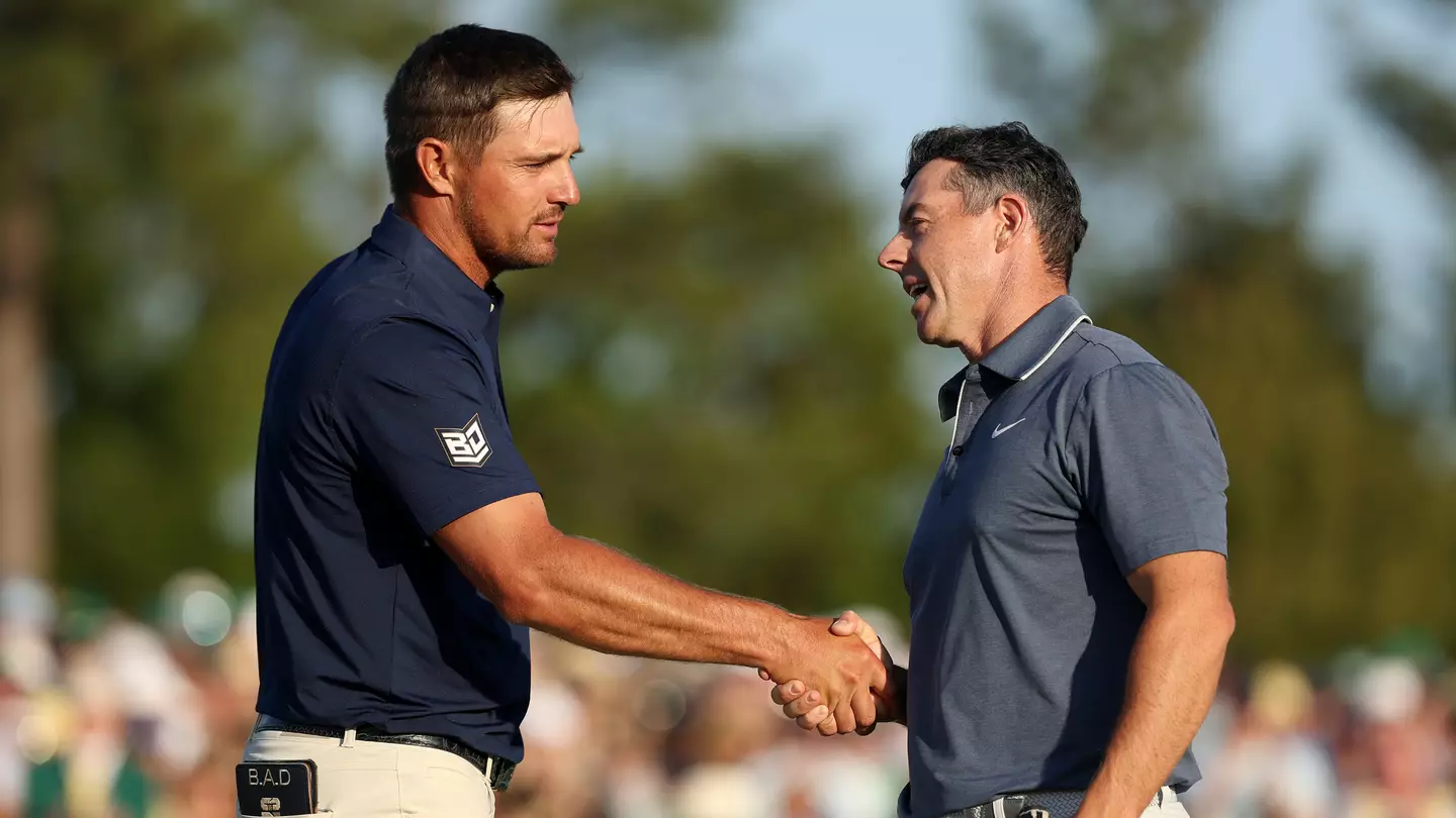 Golf fans spot the one thing Rory McIlroy said to Bryson DeChambeau after 'blanking' LIV star during Masters win