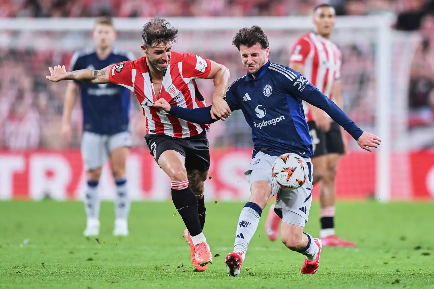 Yery Alvarez pictured during Bilbao's clash against Manchester United on May 1. Image credit: Getty